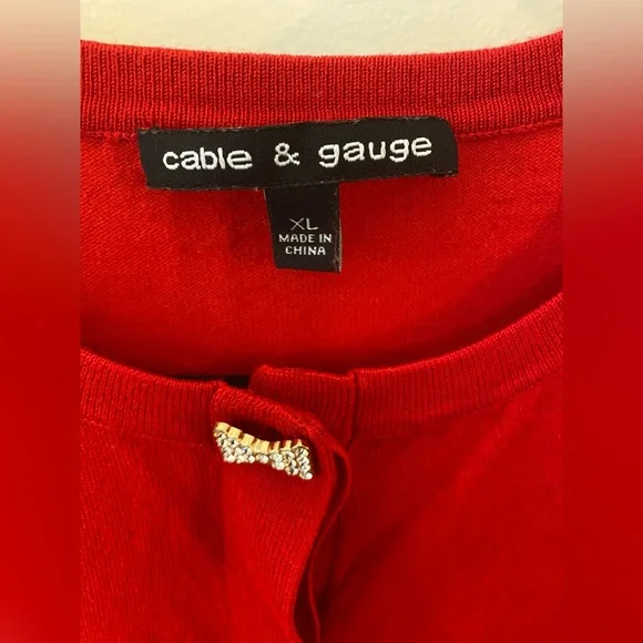 Cable & Gauge Red Cardigan - Picture 3 of 4